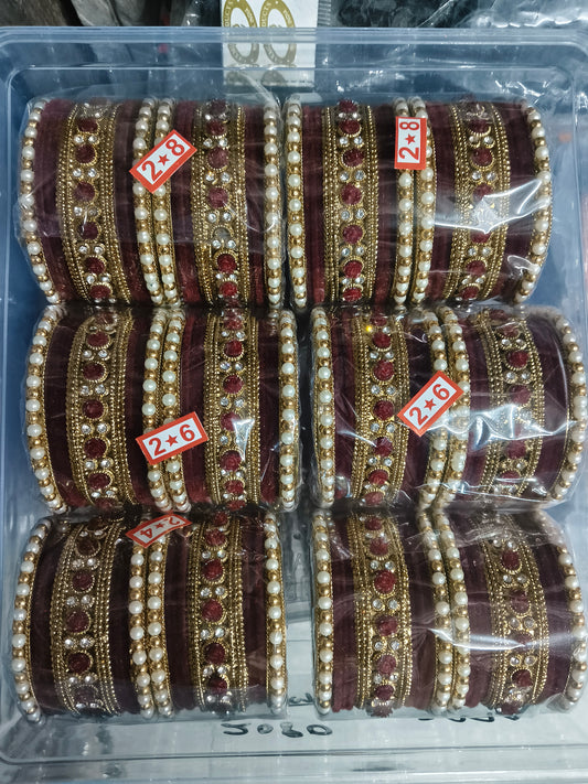 Premium karwachauth metal churi (pack of 6 set)