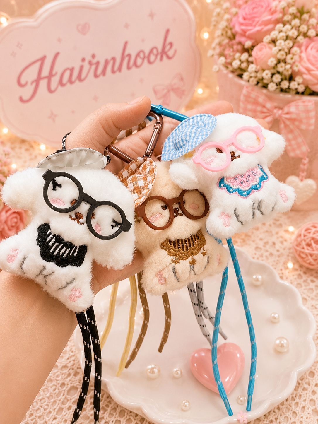 Kawai medium size plushies bag charms plus keychain ( pack of 12)