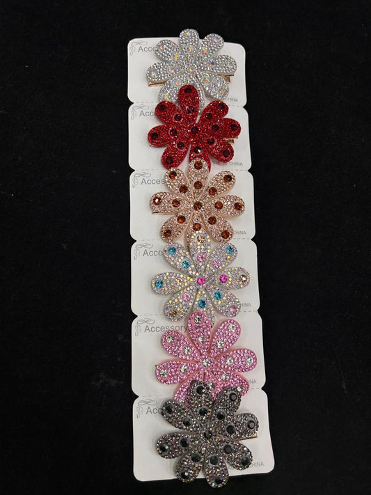 Stone flower clip( pack of 12)