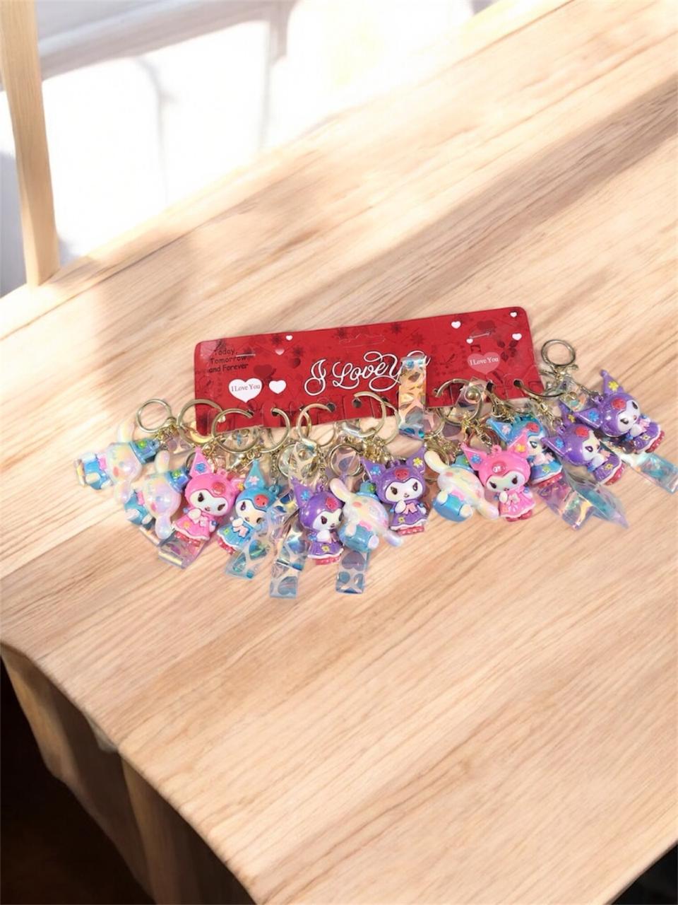 New heavy washable shiny keychain set ( pack of 12)