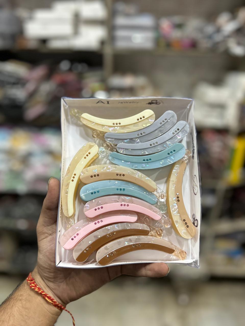 Party wear korean banana clip (pack of 12)