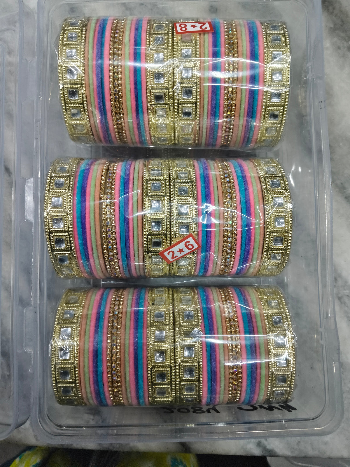 Premium karwachauth metal churi (pack of 3 sets)