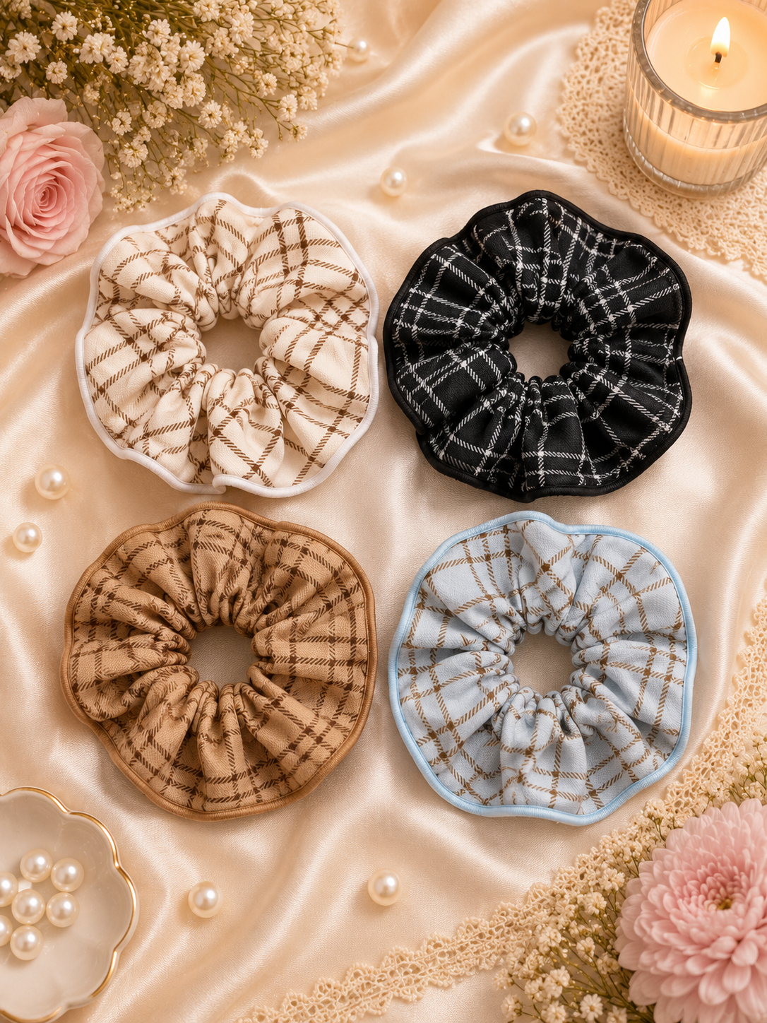 Korean premium scrunchies ( pack of 12)