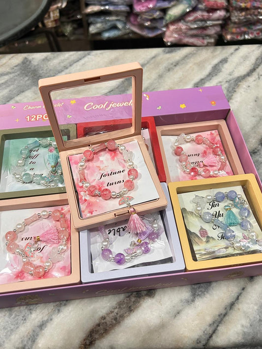 Luxury Marble Stone Bracelet with Charm | Gift Bracelet for Women ( pack of 12)