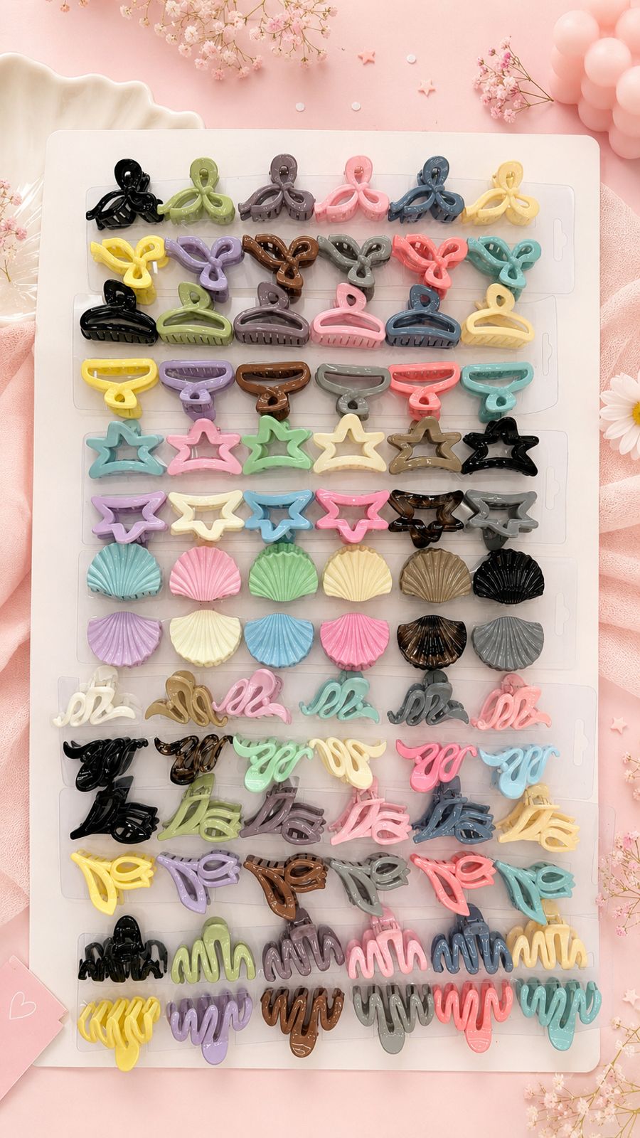 Korean premium clutchers combo -4cm ( pack of 84 piece mix)