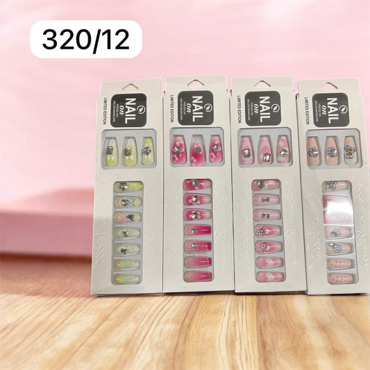 Professional Press-On Nails – Premium Korean Style Nail Art ( pack of 12)