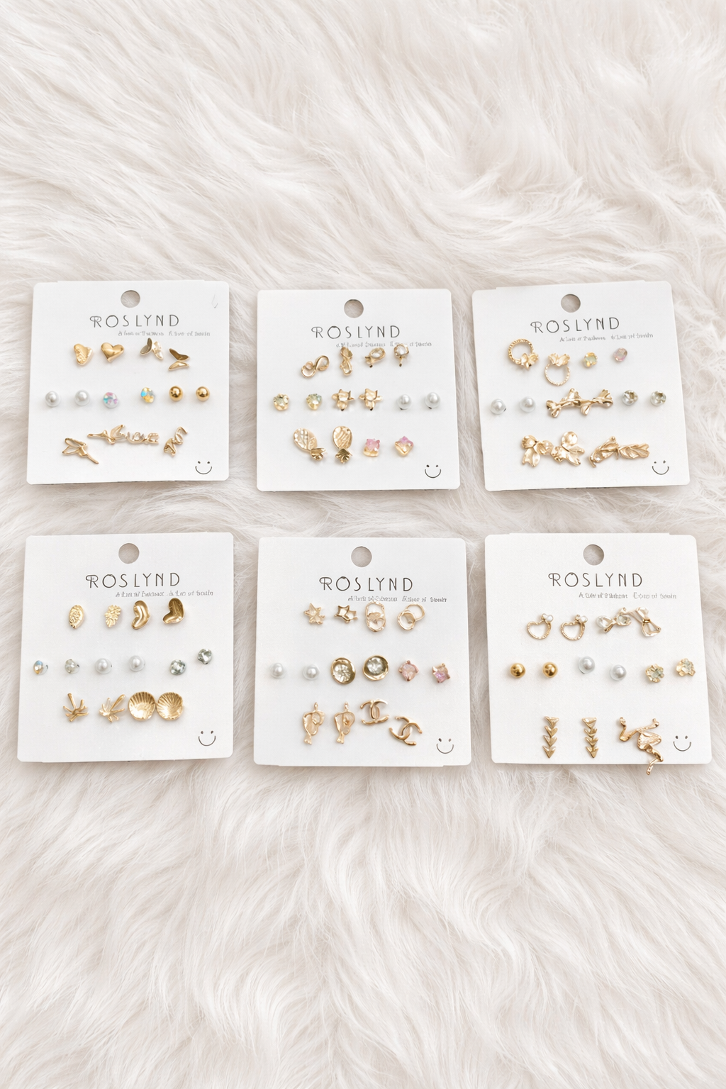 Earings stud combo sets ( pack of 12 cards)