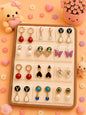 Korean chic earrings with a foldable box ( pack of 12 pieces)