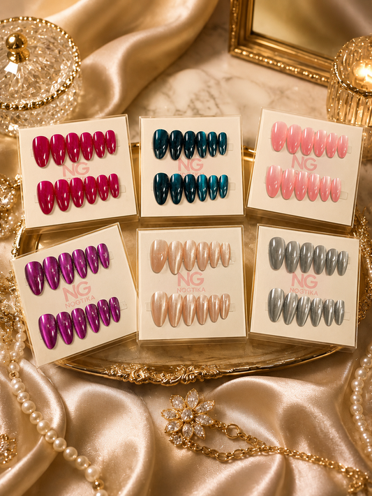 Cat eye nail premium quality ( pack of 12 sets)