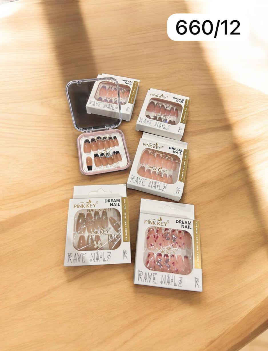 Professional Press-On Nails – Premium Korean Style Nail Art (pack of 12 )