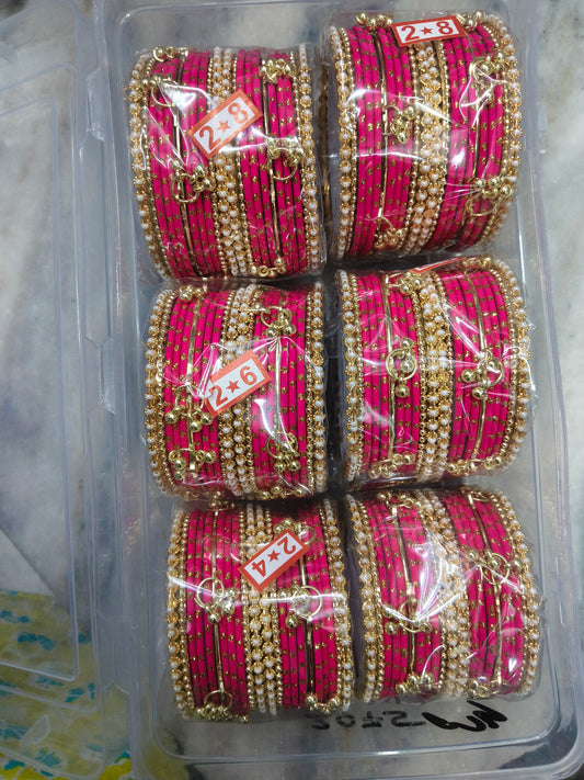 Premium karwachauth metal churi (pack of 6 set)