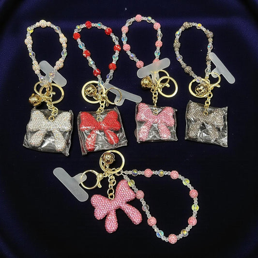 Crystal Beaded Phone Charm | Luxury Wrist Strap Phone Accessory (pack of 6)