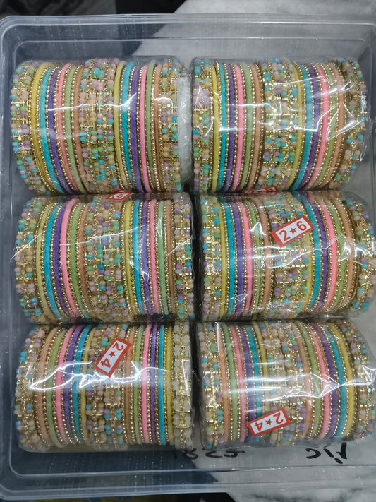 Premium karwachauth metal churi (pack of 6 set)
