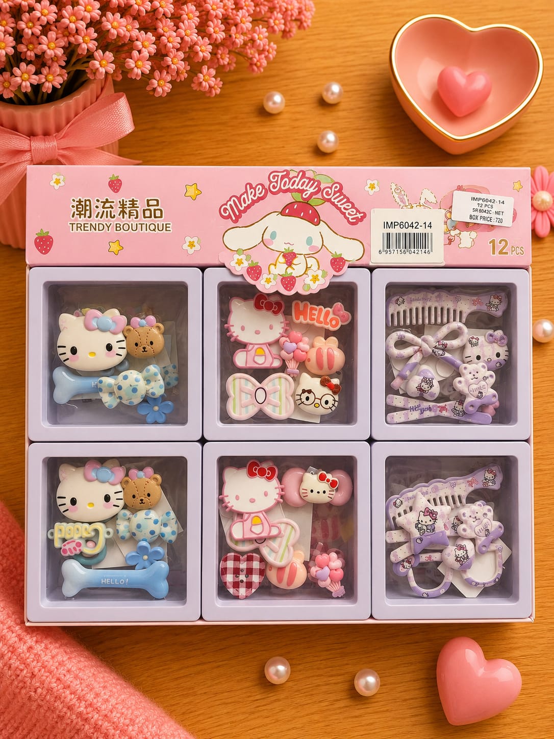 Kawai style hairpin combo set ( pack of 12 boxes)