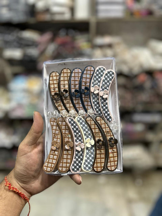 Party wear korean banana clip (pack of 12)