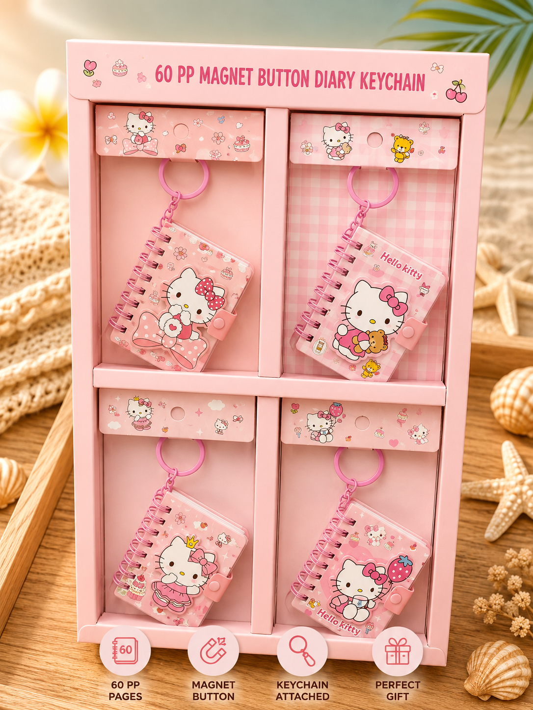 Kawai magnet lock keychain diary ( pack of 12)