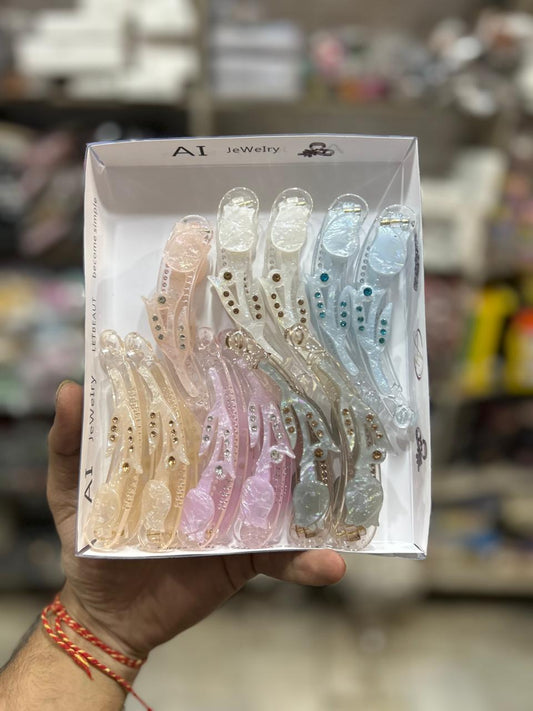 Party wear korean banana clip (pack of 12)
