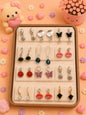 Korean chic earrings with a foldable box ( pack of 12 pieces)