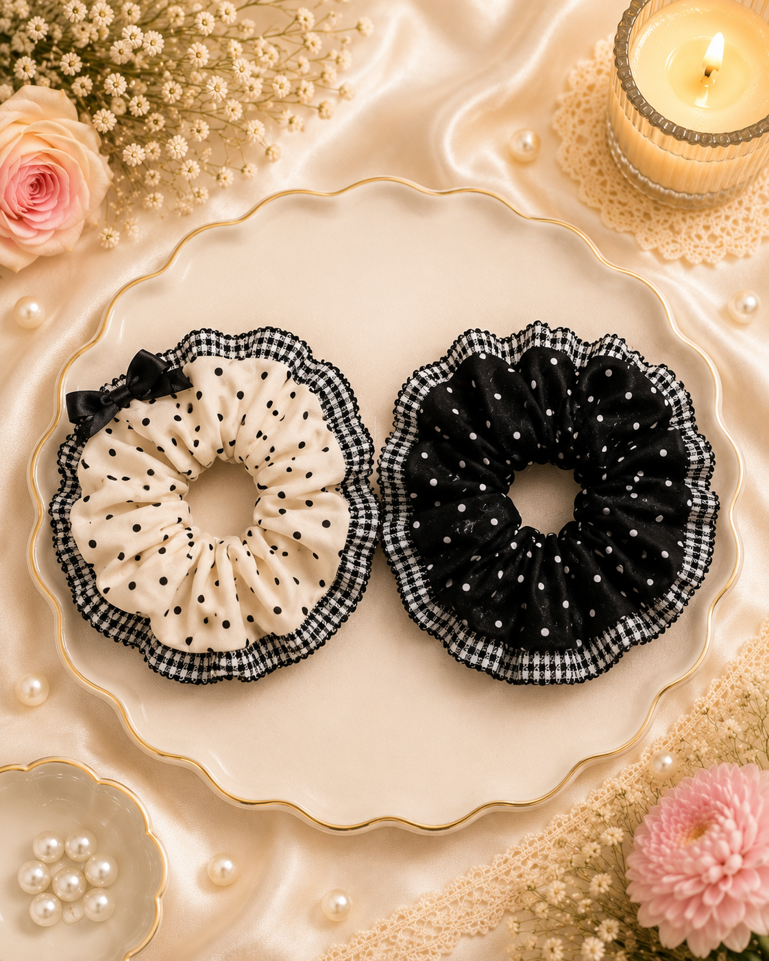 Korean premium scrunchies ( pack of 12)