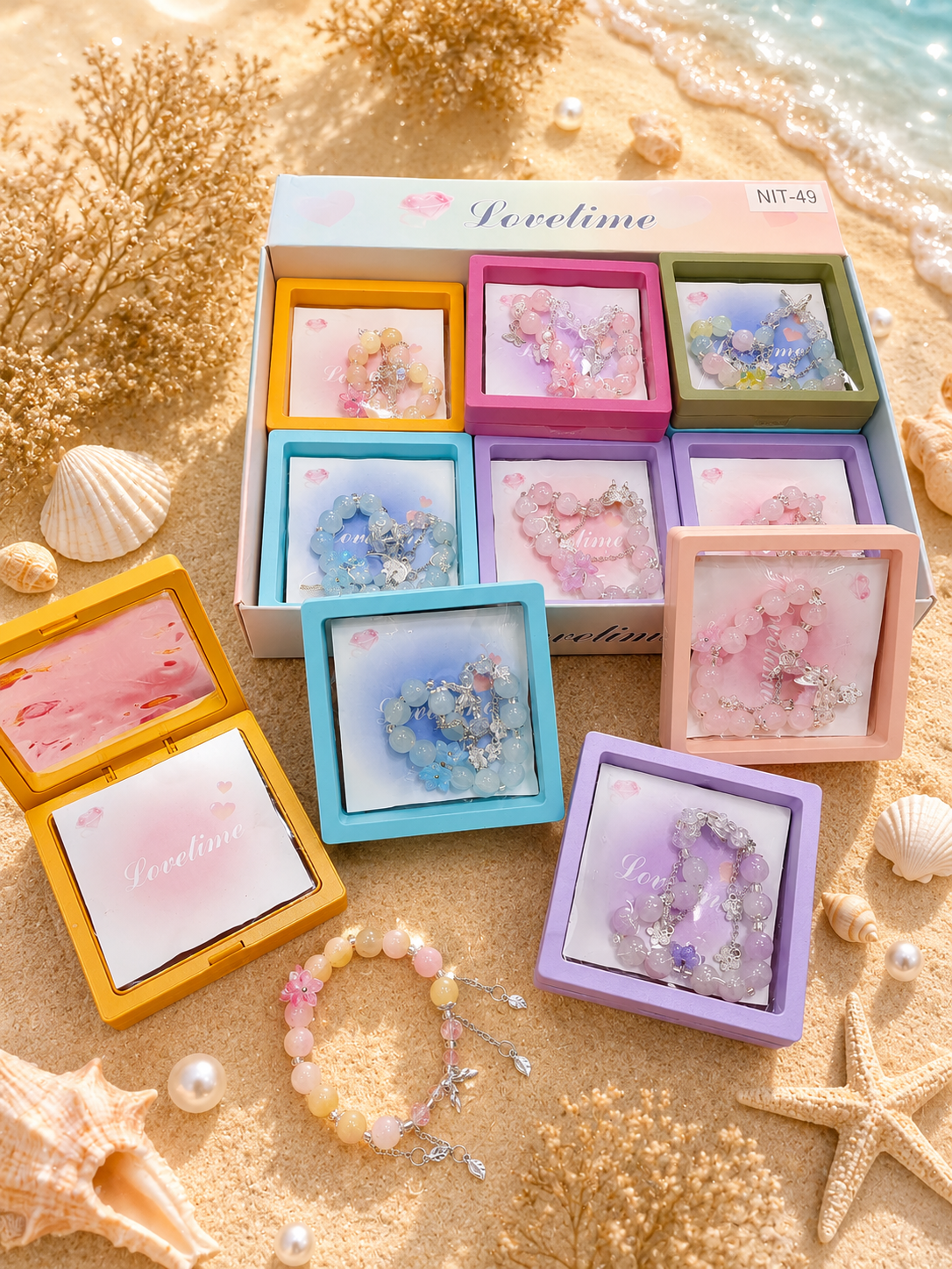 Korean bracelets with floating box superior quality ( pack of 12 )