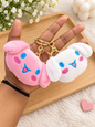 Plushies charms with rosegold keychain (pack of 12 piece)