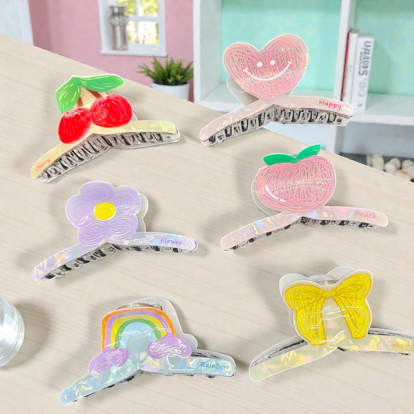 Acrylic clutchers premium quality ( pack of 12)