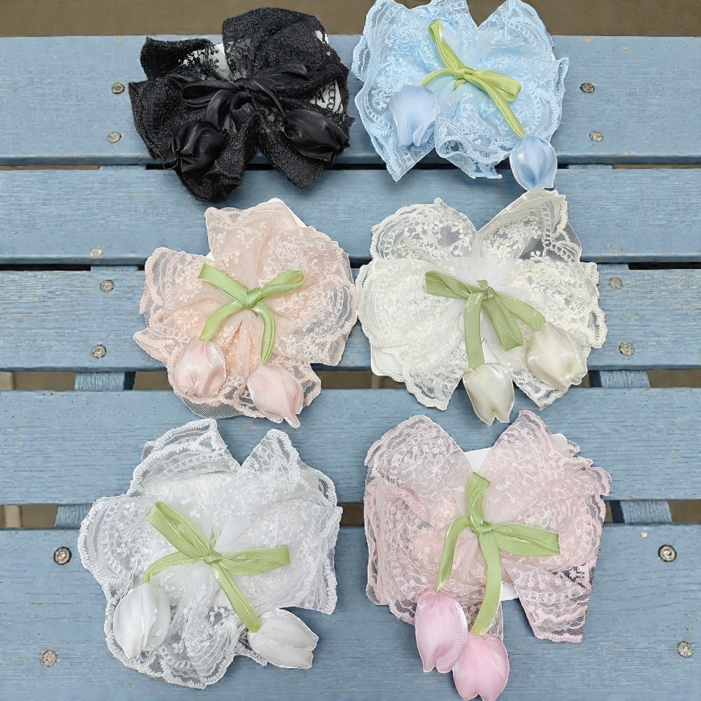 Tulip flower bow premium ( pack of 12)