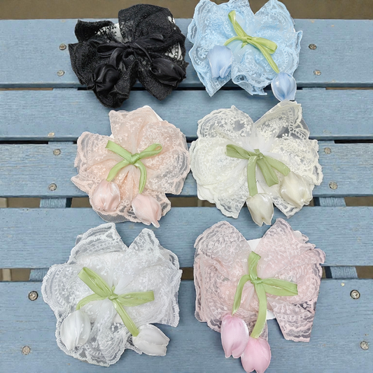 Tulip flower bow premium ( pack of 12)