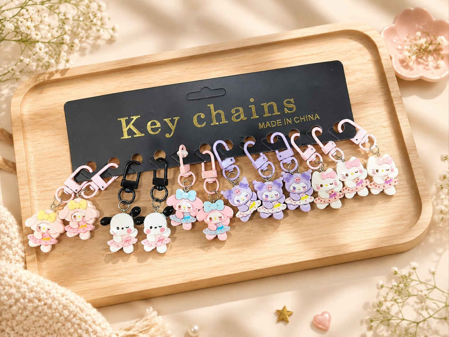 Kawai buddy keychain( pack of 12 pieces )