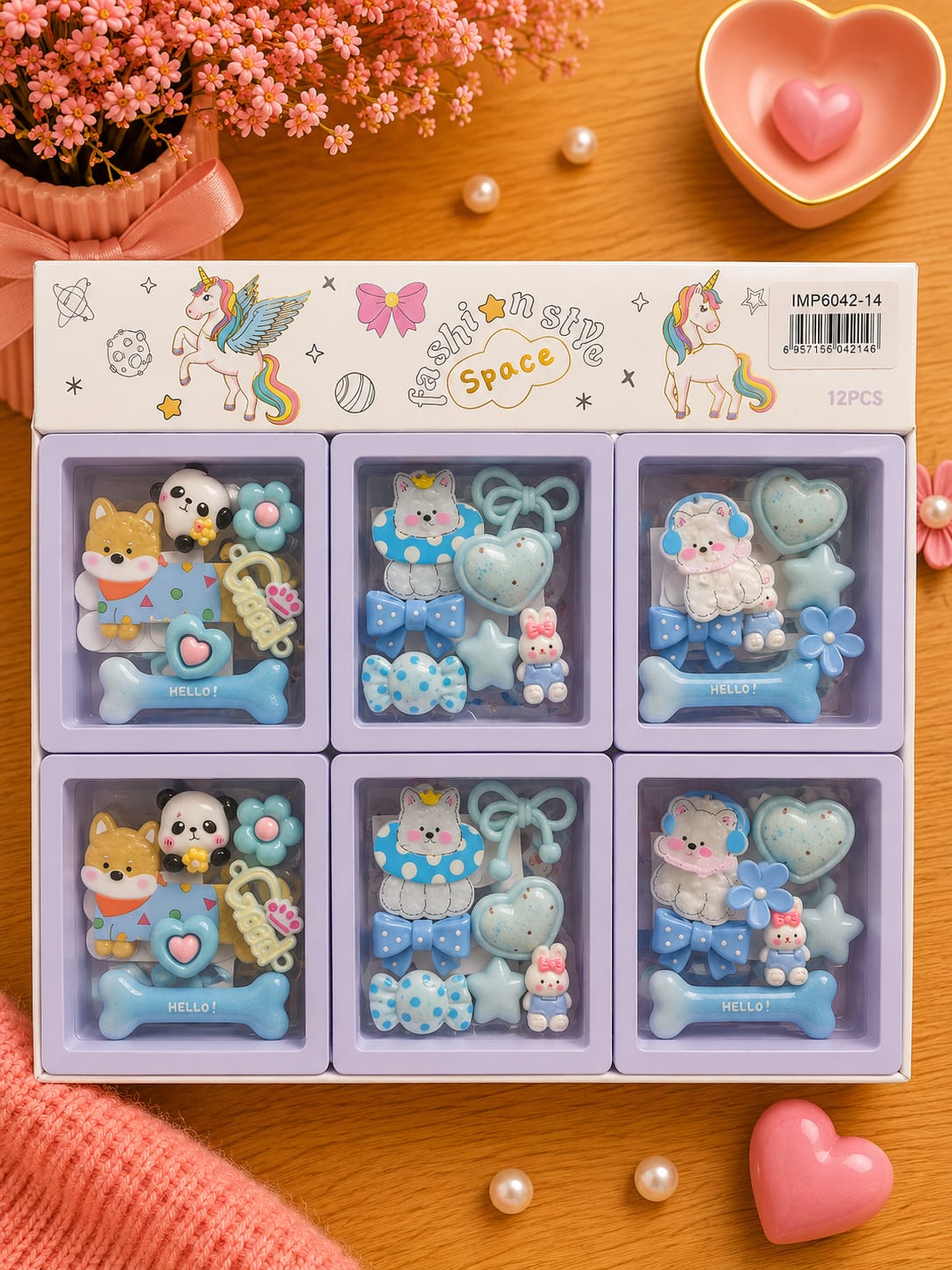 Kawai style hairpin combo set ( pack of 12 boxes)