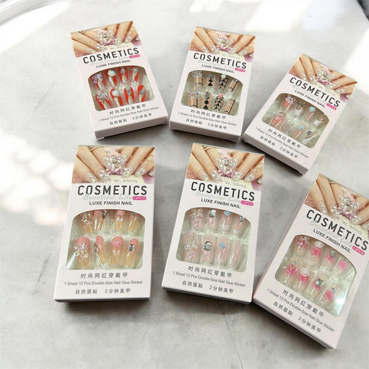 Professional DIY Press-On Nails – Natural Look Nail Art Set ( pack of 12)