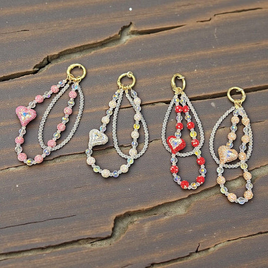 Crystal Beaded Phone Charm | Luxury Wrist Strap Phone Accessory (pack of 6)