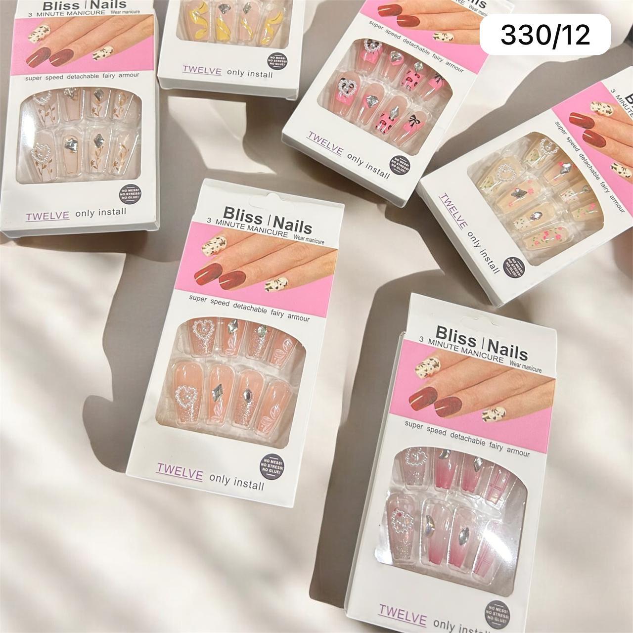 Professional Press-On Nails – Premium Korean Style Nail Art ( pack of 12 )