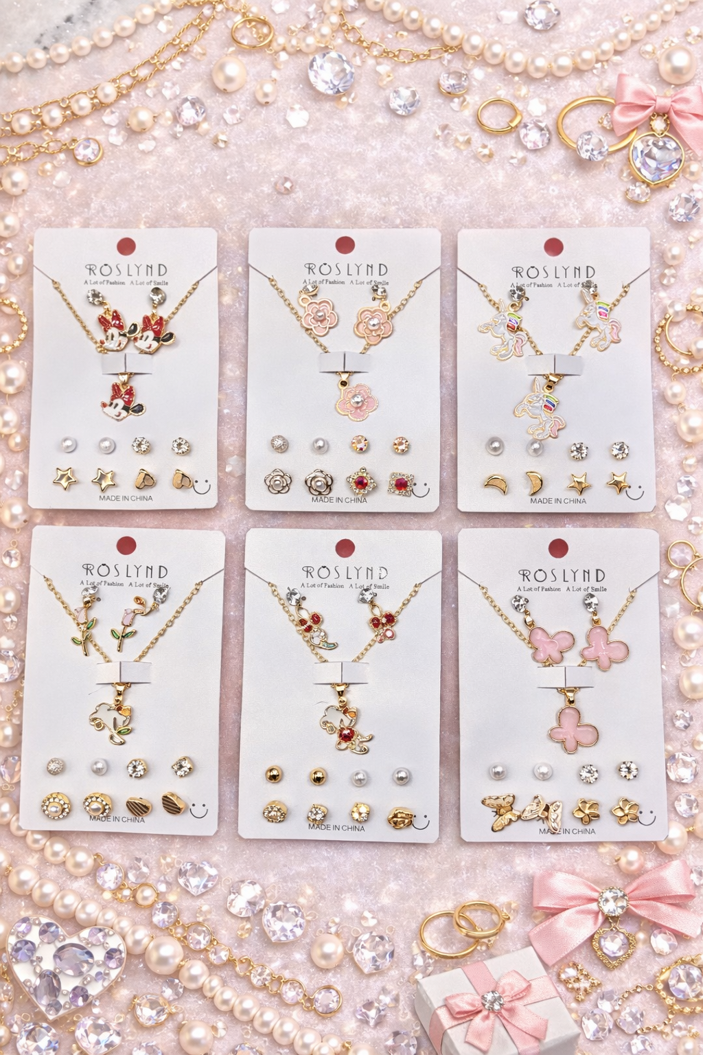 Combo locket plus earing set ( pack of 12 sets)