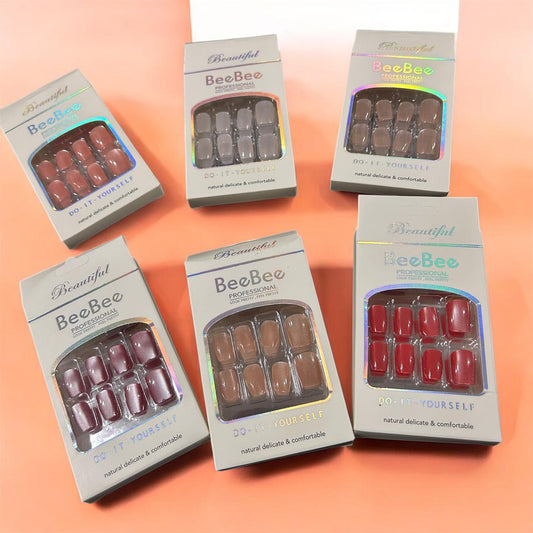 Professional DIY Press-On Nails – Natural Look Nail Art Set ( pack of 12)