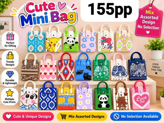 Cute mini korean bags ( pack of 10 Asorted designs)