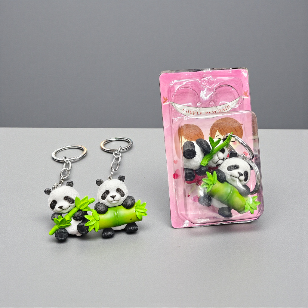 Valentine Couple panda Keychain Set | Cute Love Doll Key Rings (pack of 6 pair)