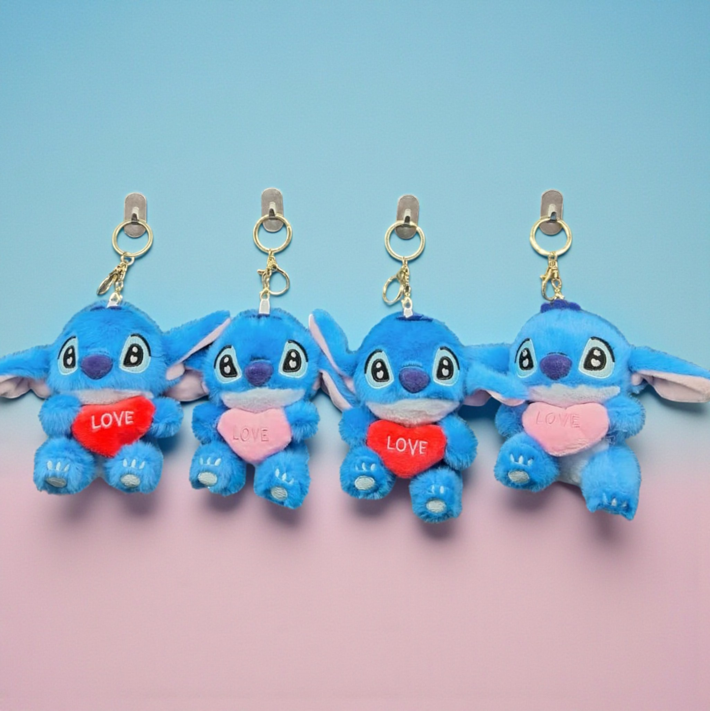 Stitch Keychains  Soft Toy Keyring  ( pack of 6)