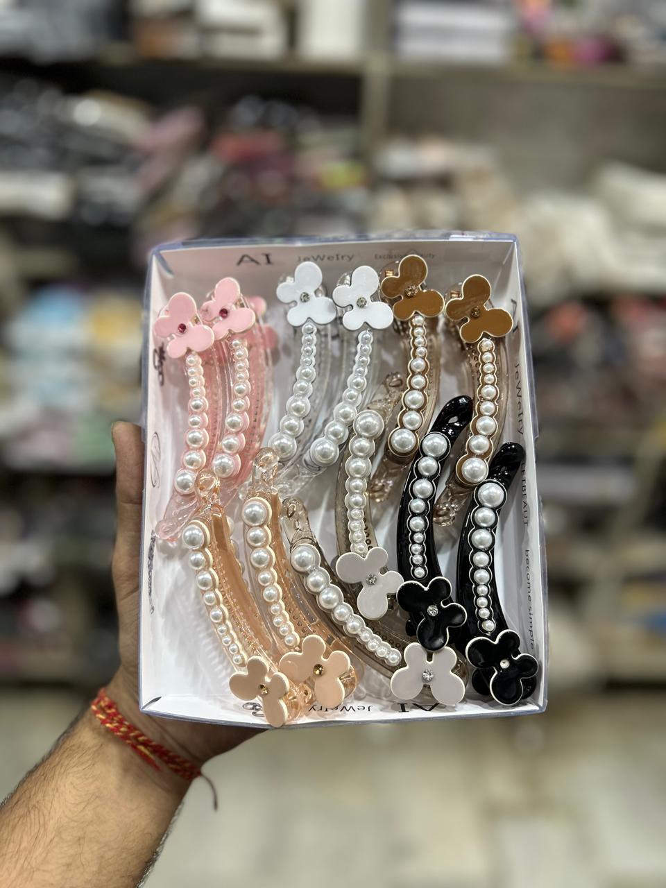 Party wear korean banana clip (pack of 12)