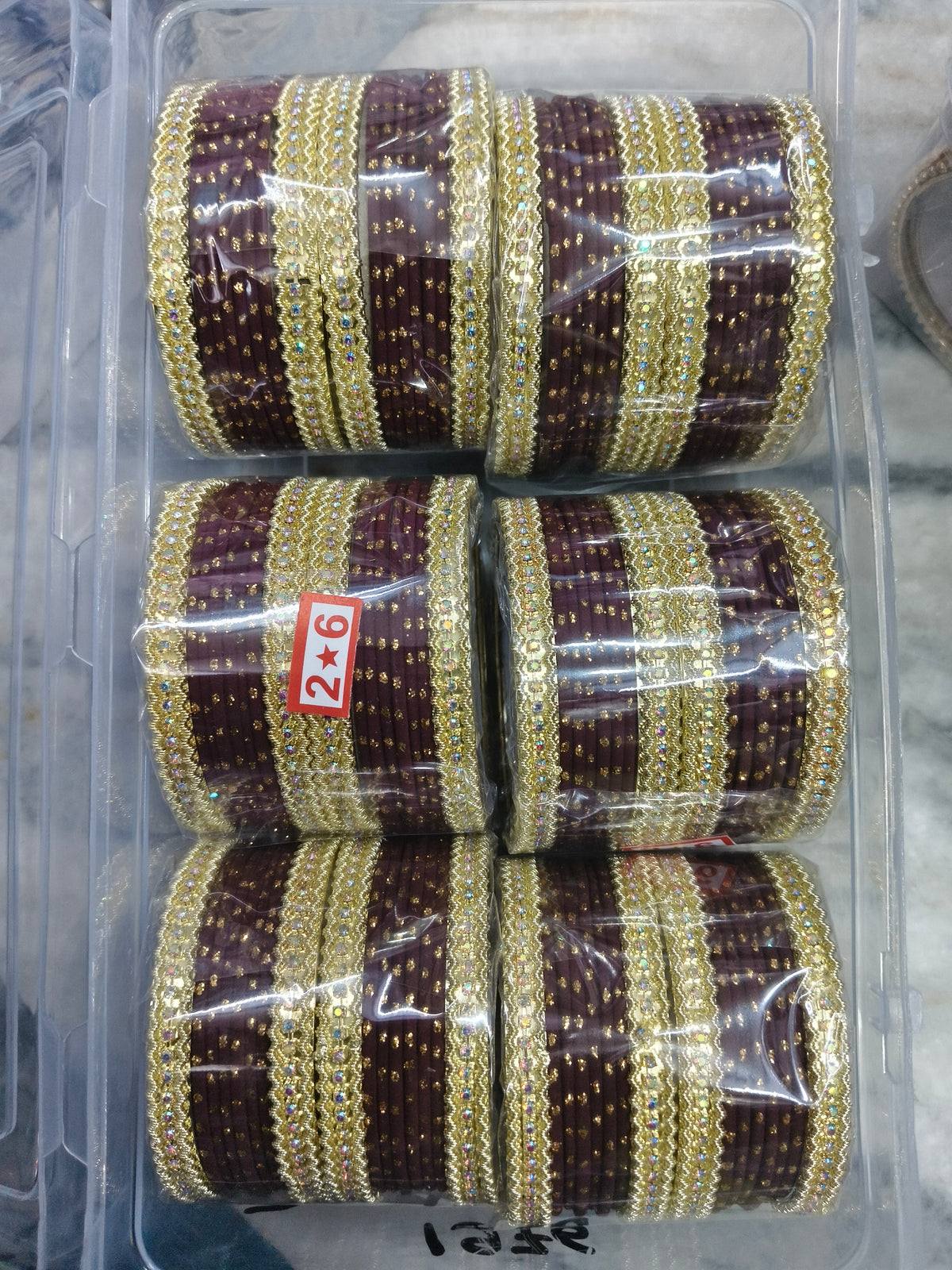 Premium karwachauth metal churi (pack of 6 set)