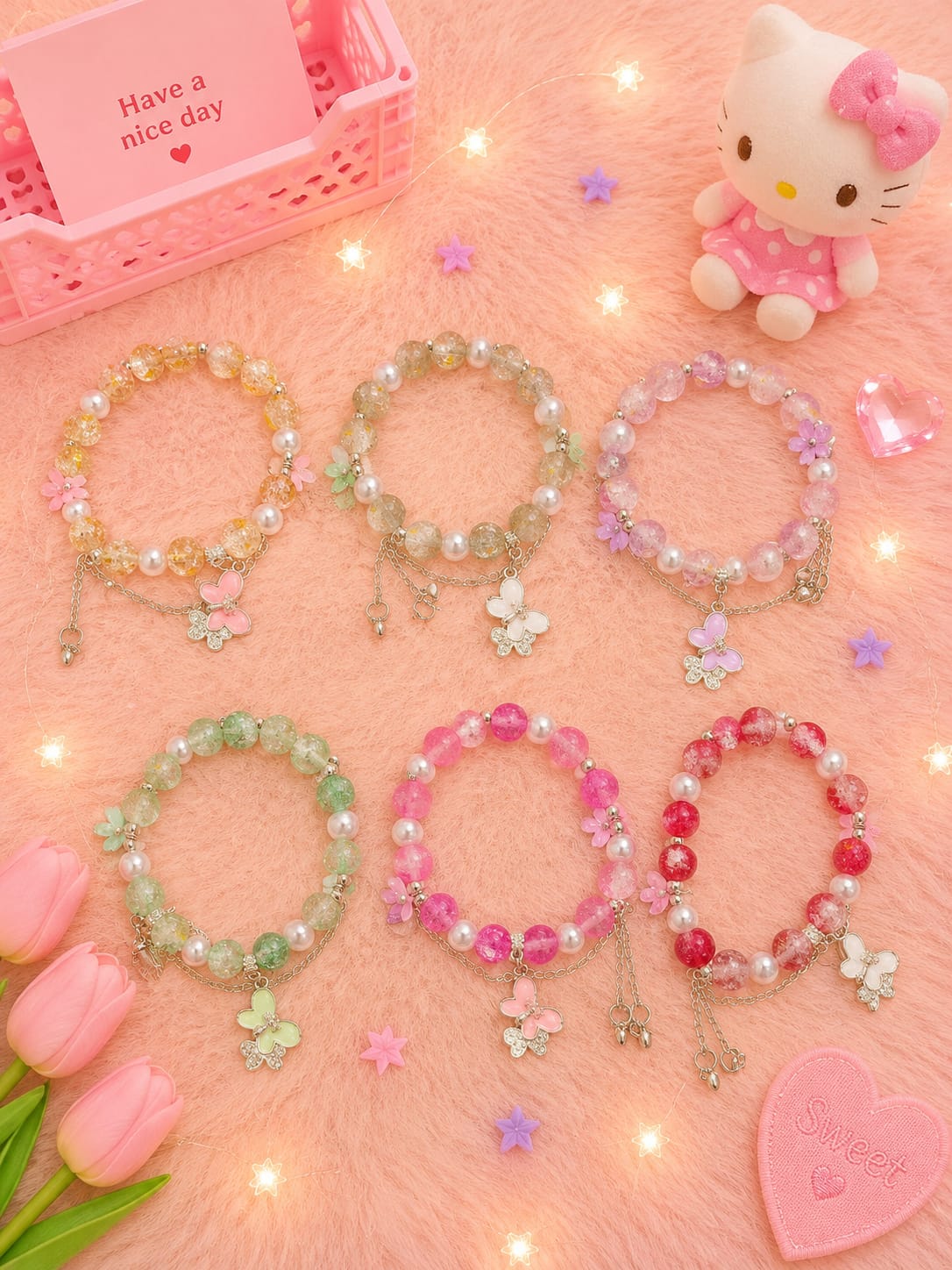 Korean charms bracelet ( pack of 12)
