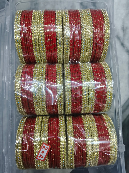 Premium karwachauth metal churi (pack of 6 set)