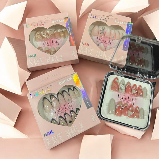 Professional DIY Press-On Nails – Natural Look Nail Art Set ( pack of 12)