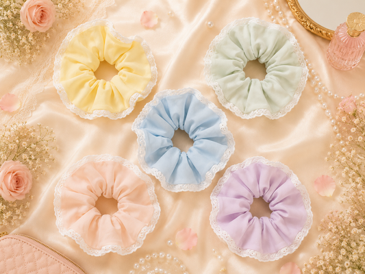 Cute kawaii korean scrunchies ( pack of 12)
