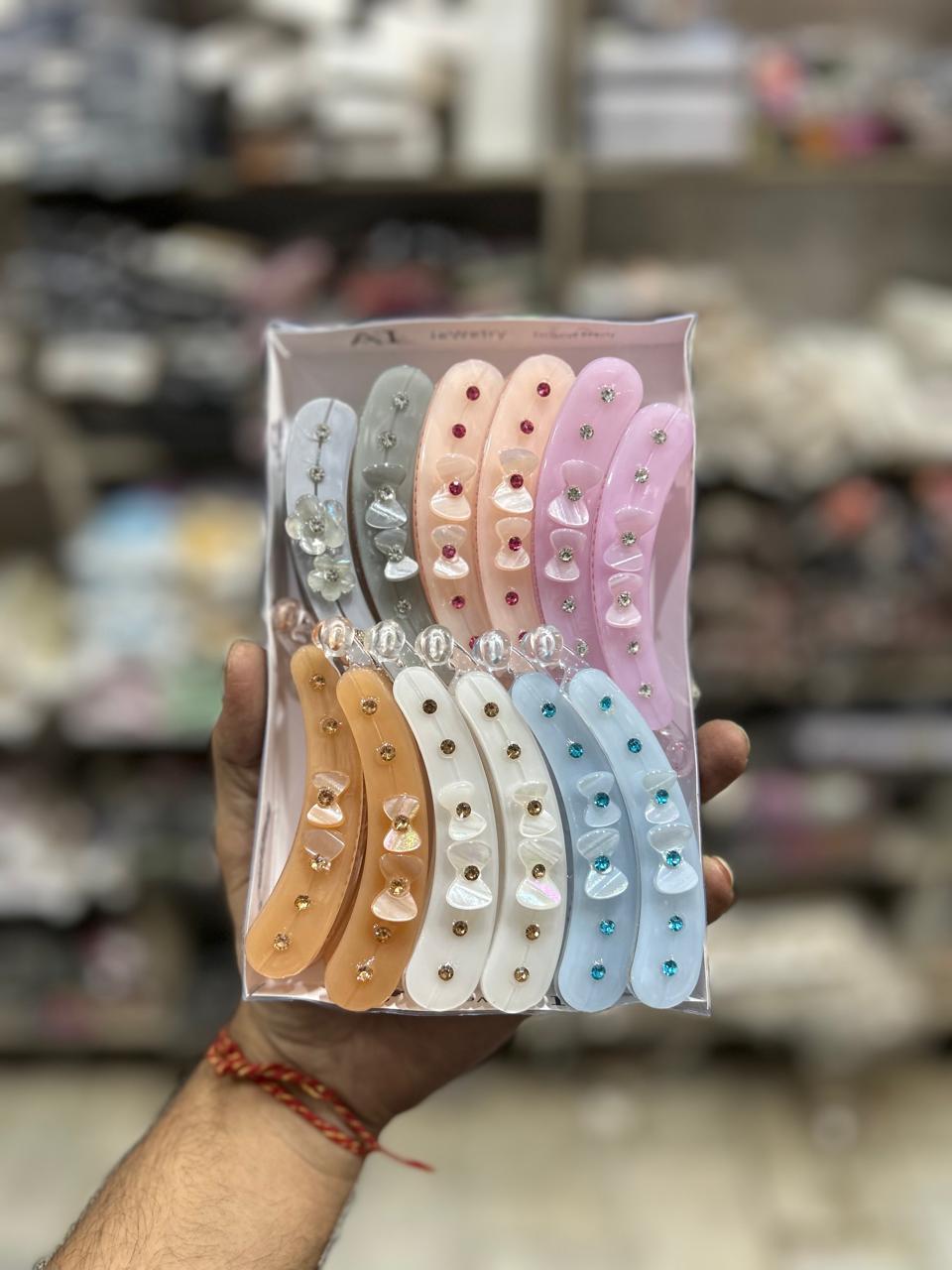Party wear korean banana clip (pack of 12)