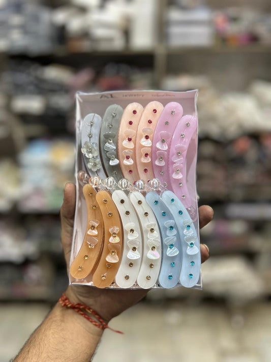 Party wear korean banana clip (pack of 12)
