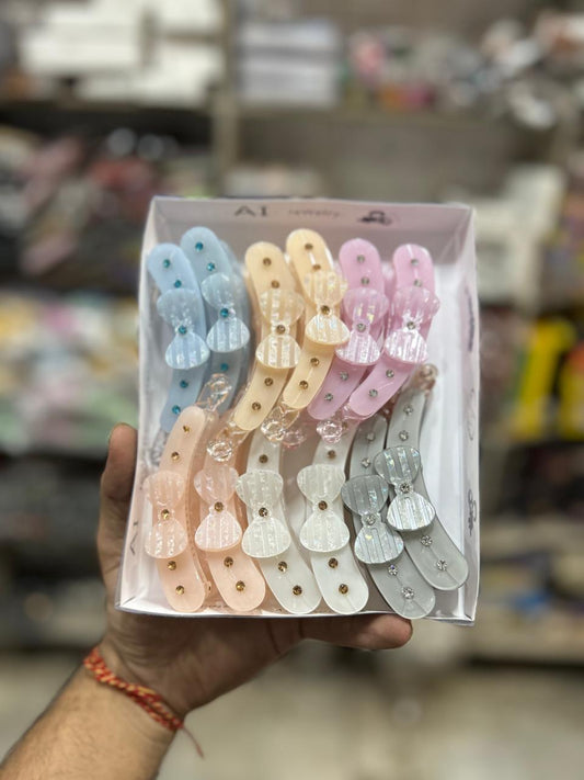 Party wear korean banana clip (pack of 12)