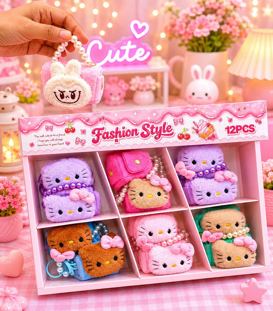 Plushies bag pouch keychain charms( pack of 12)