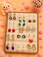 Korean chic earrings with a foldable box ( pack of 12 pieces)