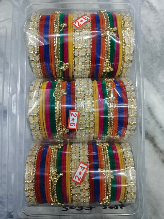 Premium karwachauth metal churi (pack of 3 sets)